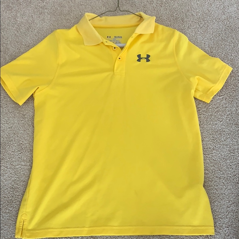 Yellow Under Armour Golf Polo Size Youth XL